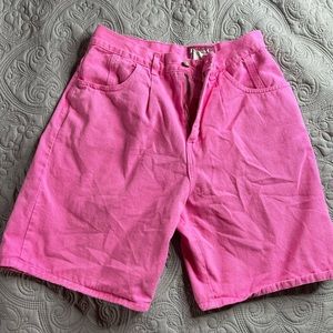 Denim & Co pink midi jean shorts size 12